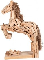 Houten beeld Steigerend paard - handgemaakt - 72x70x17cm