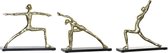 Decoratieve figuren DKD Home Decor Aluminium Hout MDF Yoga (3 pcs) (33 x 10 x 35 cm) (35 x 10 x 33 cm) (33 x 10 x 28 cm)