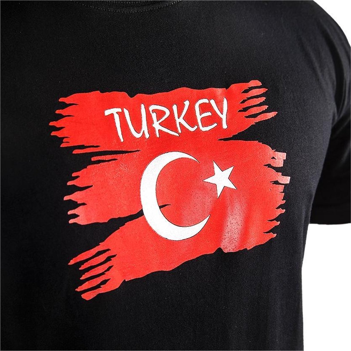 Joya Vlag T - Shirt - Turkije - Zwart - XXL