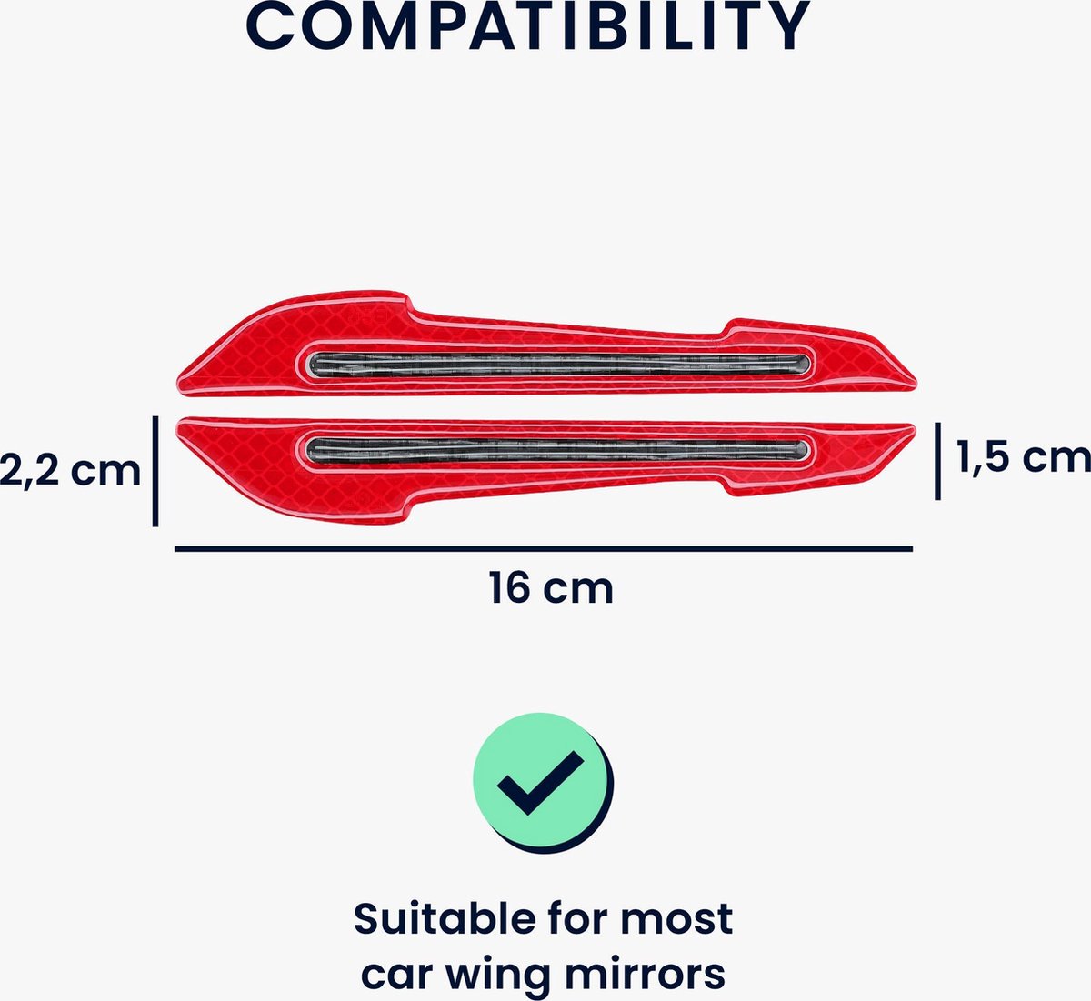 Autocollants réfléchissants kwmobile pour rétroviseur de voiture