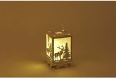 Rendier Decoratief Licht Lantaarn - 10 LED - H 16 cm - Wit