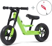BERG Biky Mini Loopfiets - Groen - Lichtgewicht frame van magnesium - Incl. veiligheidsvlag - 2 tot 5 jaar