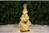 Verlichte kerstboom op sokkel - H 64 cm - Bruin