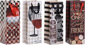 Papieren Zak DKD Home Decor Wijn Karton (4 pcs) (12 x 12 x 34 cm)