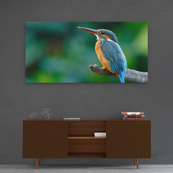 Artaza Toile Peinture Blauw Oranje Martin-pêcheur Sur Une Branche - 120x60 - Groot - Image Sur Toile - Impression Sur Toile