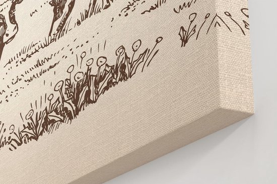 Artaza Peinture Sur Toile Vaches Dessinées Dans Une Ferme - Abstrait - 60x20 - Photo Sur Toile - Impression Sur Toile