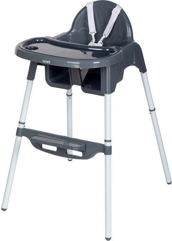 Plastimyr Baby Eetstoel | Verstelbare Kinderstoel | Comfortabel | Wasbaar en milieuvriendelijk | Zwart