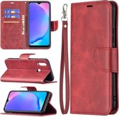 Voor vivo Y11/Y15/Y12/Y17 Retro Lamsvacht Textuur Pure Kleur Horizontale Flip PU Lederen Case met Houder & Kaartsleuven & Portemonnee & Lanyard (Rood)