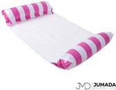 Jumada's Opblaasbaar Hangmat voor Zwembad - Luchtbed Zwembad - Luchtmatras - Waterhangmat - Roze/Wit