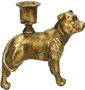 Kandelaar hond goudkleurig | Candle Stick Dog Gold 13x7x16cm