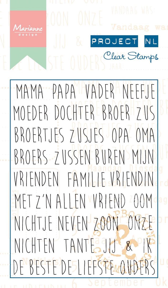 Stempel - Clear stamp - Project NL Stamboom