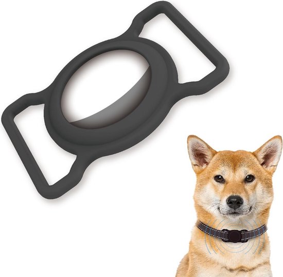 AirTag hond - AirTag Houder Hond - Huisdieren Halsband - Multifunctioneel - Hoesje voor AirTag - Zwart