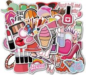 Akyol - Sticker set van 50 stuks - Make-up stickers - Stickers voor o.a. bullet journal, agenda, laptop, telefoon, koffers