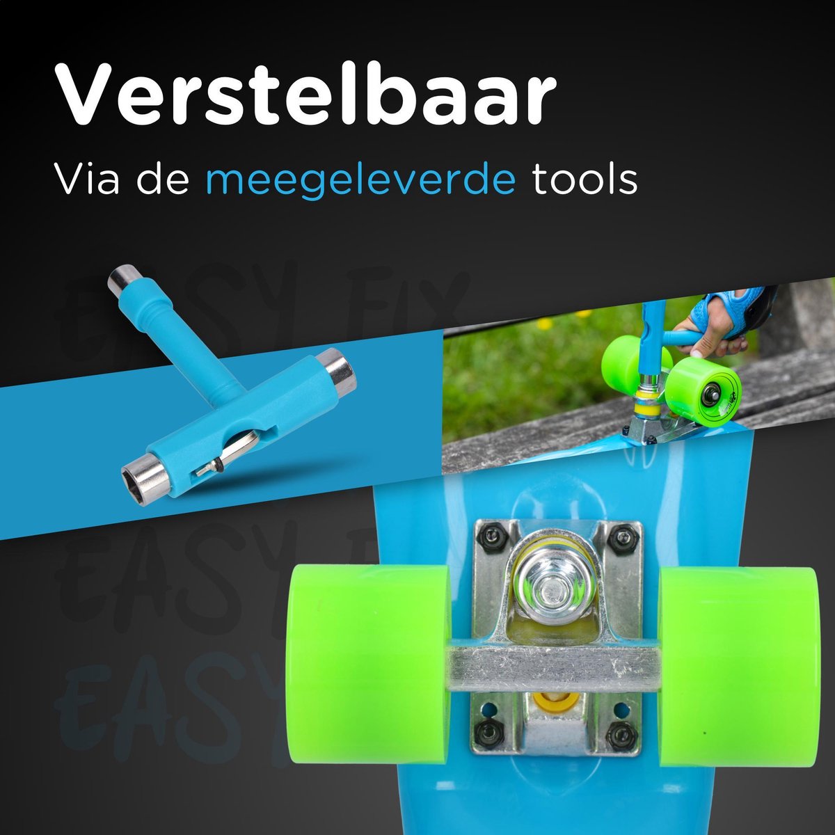 Weely® Skateboard Inclusief Tas & Skate Tool – Skateboard Jongens – Skateboard Meisjes – Skateboard Volwassenen – Penny Board — afbeelding 4