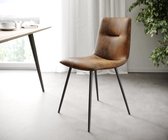 Set-van-4-gestoffeerde-stoel Pia-Adesso bruin vintage 4-poot