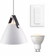 Nordlux Strap 16 Hanglamp Wit - Incl. Philips Hue White Ambiance GU10 & Dimmer Switch - Voor Woonkamer, Eetkamer en Slaapkamer - 1 Lichtpunt
