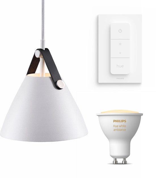 Nordlux Strap 16 Hanglamp Wit Incl. Philips Hue White Ambiance GU10