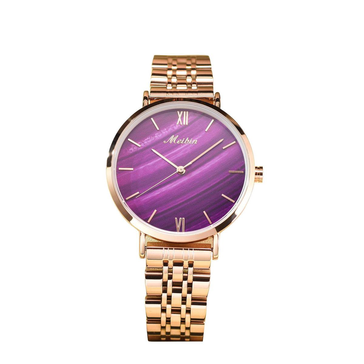 Longbo - Meibin - Dames Horloge - Rosé/Paars - 36mm (Productvideo)
