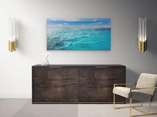 Artaza Peinture Sur Toile Bleu Water De Mer Des Caraïbes - 80x40 - Photo Sur Toile - Impression Sur Toile