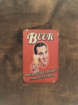 set van 4 bliken bier reclame borden (set 40) cafe - horeca - blik