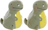 Zoutvaatje met deksel DKD Home Decor Dinosaurus Groen Dolomite (6.6 x 7 x 7.7 cm) (2 pcs)