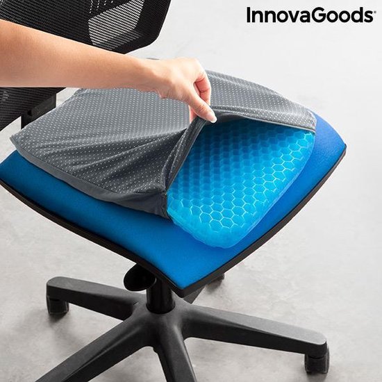 Coussin Nid D'abeille Gel Coussin De Siège En Gel, Respirant, Coussin En Gel Nid D'abeille, Coussin De Chaise En Gel Rafraîchissant Avec Housse En Tissu Pour Chaise De Bureau, Voiture, Fauteuil Roulant