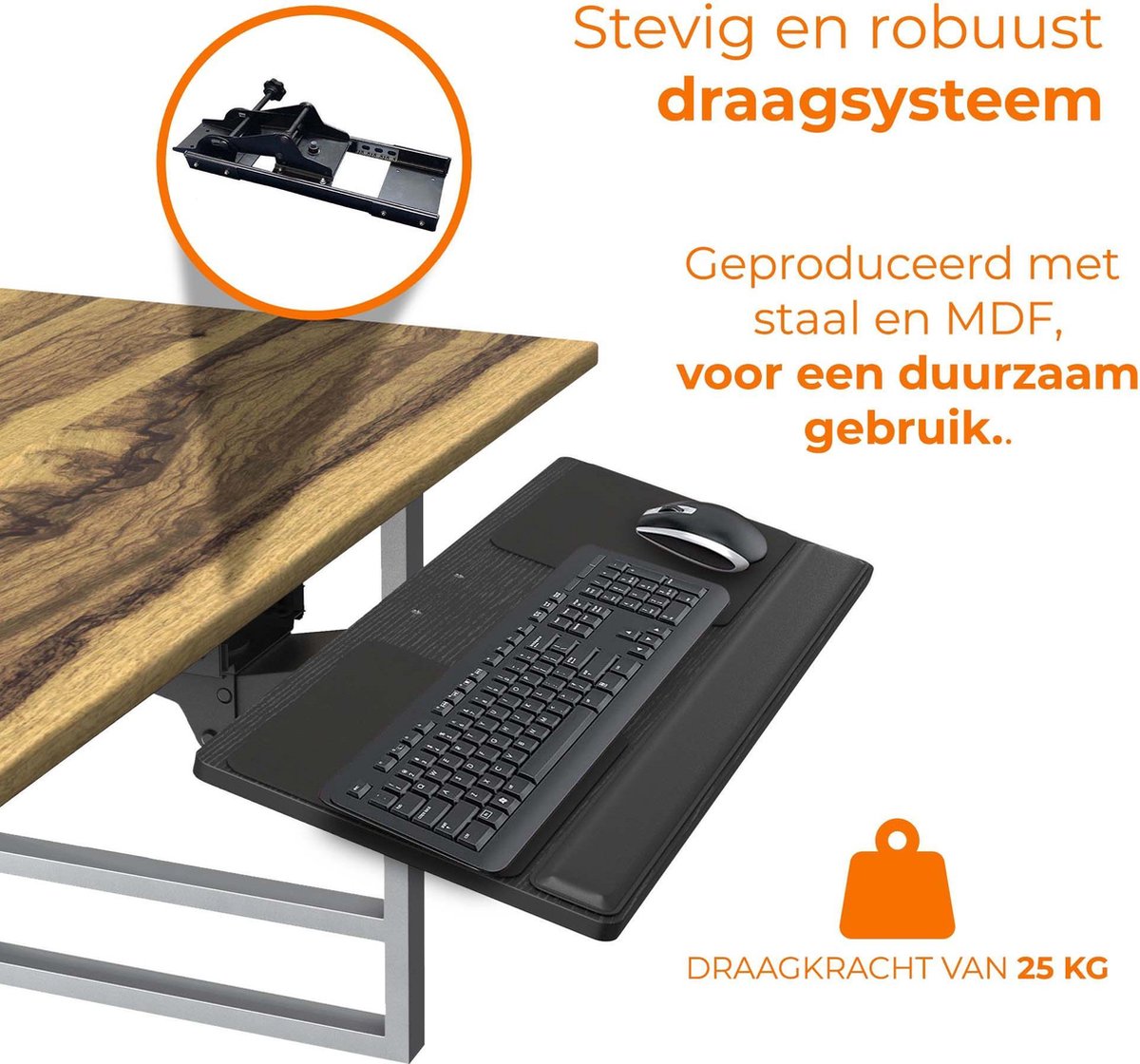 Douxe KT1 Keyboard tray een Ergonomisch Verstelbare Keyboard tray