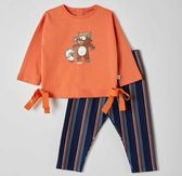 Woody pyjama meisjes - highland koe - oranje - 212-3-BSL-S/507 - maat 86