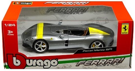 natuurlijk meer en meer Grillig Ferrari Monza SP1 (Zilver) (22cm) 1/24 Bburago - Modelauto - Model auto -  Schaalmodel... | bol.com