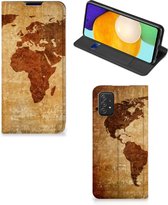Wallet Bookcase Geschikt voor Samsung Galaxy A03s Telefoonhoesje Wereldkaart