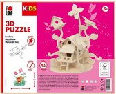 Marabu Kids 3D puzzel DIY Hout - Feeën huis 23x21cm - knutselset