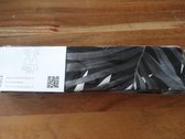 Bandeau haarband met ijzerdraad voor volwassenen: zwart, wit, grijs met bladdesign (008)