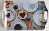 Excellent Houseware, Koffie dienblad van melamine "Hartje", 38 x 23  x 2 cm