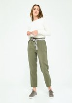 LOLALIZA Losse broek met riem - Khaki - Maat 46