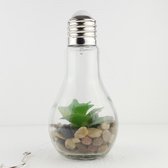 Decoratie LED lamp met plant - 19x9cm - hang ledlamp met kunstplantje - Woon accessoire - Plant glas 2