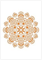 Mandala sjabloon - Kunststof A5 stencil - Kindvriendelijk sjabloon geschikt voor graffiti, airbrush, schilderen, muren, meubilair, taarten en andere doeleinden