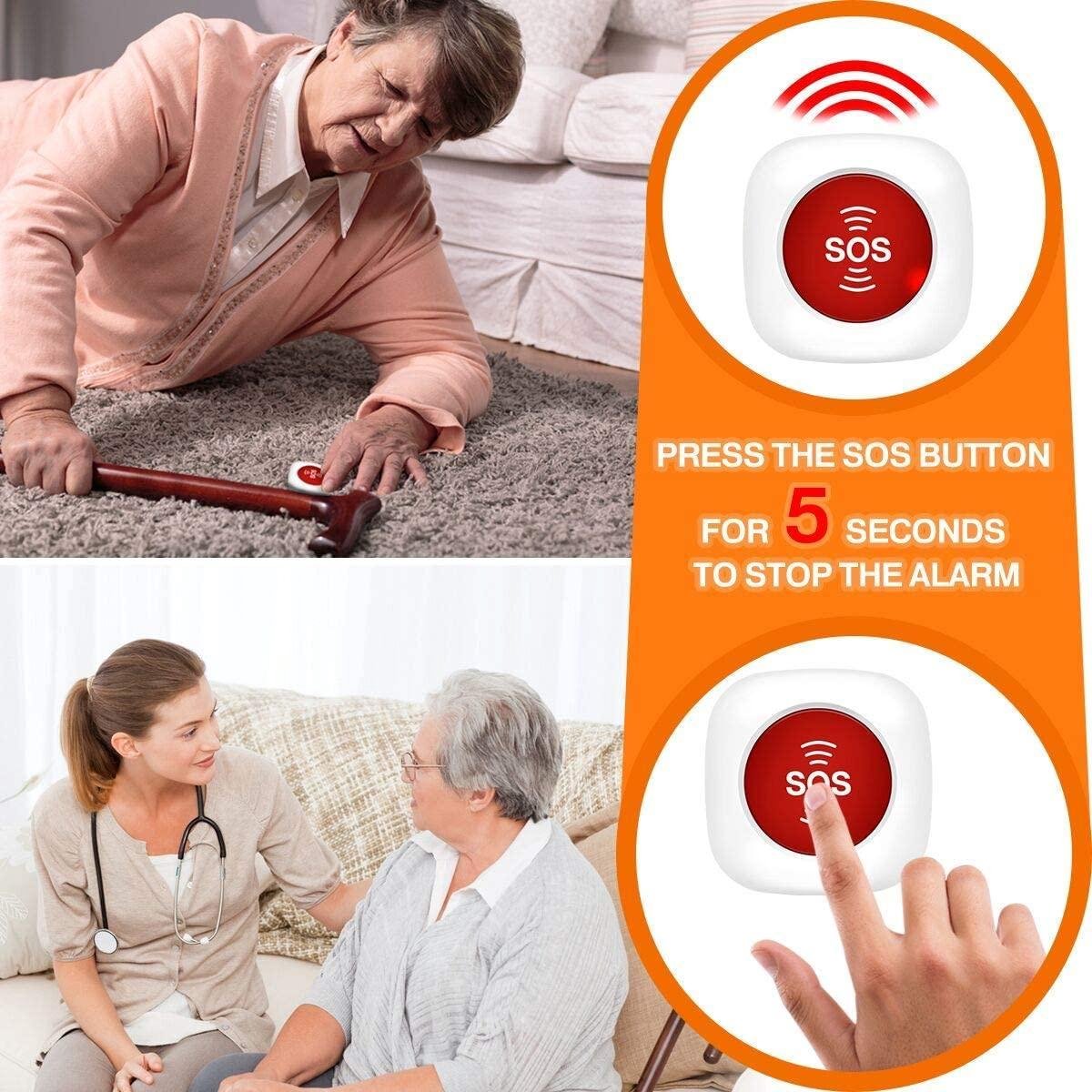 Daytech Noodoproepknop voor senioren op mobiele telefoon, wifi, Tuya