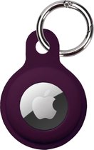 AirTag Sleutelhanger AirTag Hoesje Siliconen Hanger - AirTag Hanger Sleutelhanger Hoesje - Aubergine