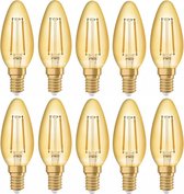 10 stuks Osram led kaarslamp E14 1.5W 2400K Goud Niet dimbaar