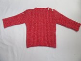 petit bateau , trui , gebreid , rood , unie , 12 maand 74