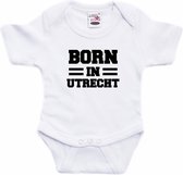 Born in Utrecht tekst baby rompertje wit jongens en meisjes - Kraamcadeau - Utrecht geboren cadeau 56 (1-2 maanden)