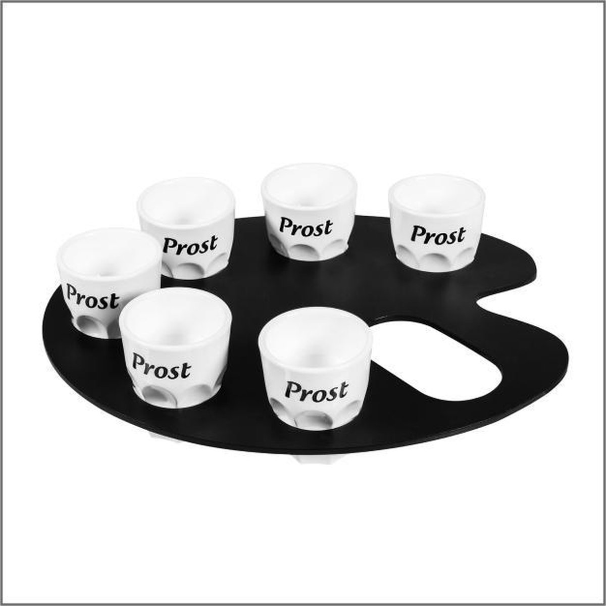 Luxe Shotglaasje - Onbreekbaar - 6 Stuks - Shot Glaasjes - Met Tekst - Prost - Met Handige Draagtray