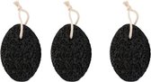 Puimsteen Zwart 3st - Eelt - Pumice Stone - 100% Natuurlijk - ± 9cm x 7cm x 4cm