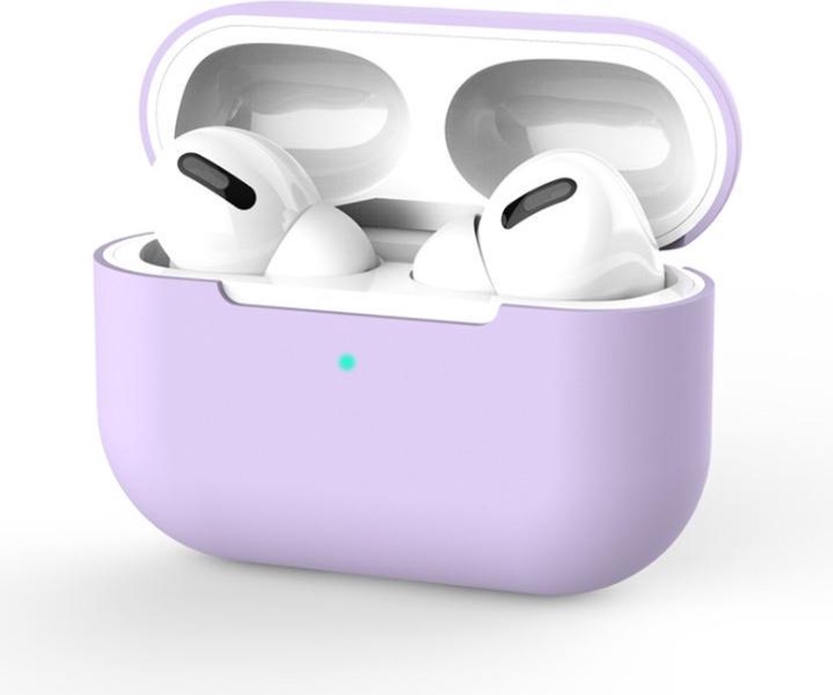 Beschermhoes voor Apple Airpods Pro - Lila - Siliconen case geschikt voor Apple Airpods Pro