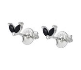 Oorbellen dames | oorstekers dames | 925 zilver oorbellen | zirkonia stenen | zwarte oorbellen | cadeau voor vrouw | valentijn cadeautje voor haar | valentijn
