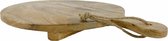 Planche de service ronde en bois 60 x 50 cm | Planche à découper en bois de manguier
