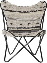 Stoel DKD Home Decor Wit Zwart Katoen Ijzer (74 x 65 x 90 cm)