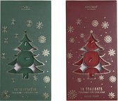 Kaarsenset DKD Home Decor Kerstmis Boomstructuur (2 pcs) (18 pcs) (3.7 x 3.7 x 1 cm)