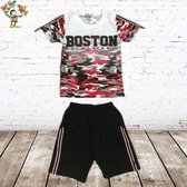 Shirt met short boston rood