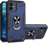 PC + TPU-beschermhoes met 360 graden draaibare ringhouder voor iPhone 12 (koningsblauw)
